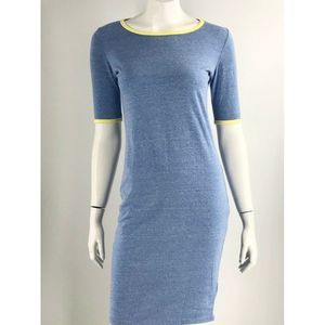 LuLaRoe Julia Dress Size Small Blue Yellow